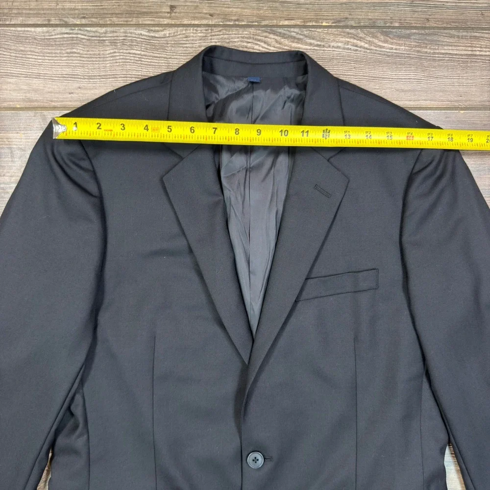 J.Crew Men 40R Thompson Slim Fit Suit Jacket Black Worsted Wool Blazer CF871 NEW